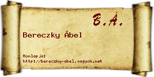Bereczky Ábel névjegykártya
