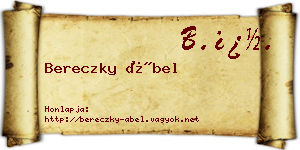 Bereczky Ábel névjegykártya