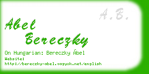 abel bereczky business card